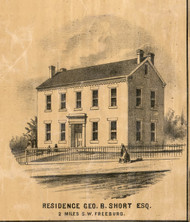 George Short Esq Residence Freeburg - St Clair Co., Illinois 1863 Old Town Map Custom Print - St. Clair Co.