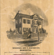 George Eisenmayer Residence Mascoutah - St Clair Co., Illinois 1863 Old Town Map Custom Print - St. Clair Co.