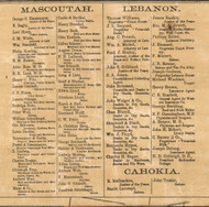 Mascuotah Lebano Bus. Directory - St Clair Co., Illinois 1863 Old Town Map Custom Print - St. Clair Co.