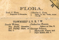Flora Village Business Directory - St Clair Co., Illinois 1863 Old Town Map Custom Print - St. Clair Co.