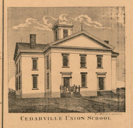 Cedarville Union School - Stephenson Co., Illinois 1859 Old Town Map Custom Print - Stephenson Co.