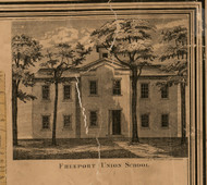 Freeport Union School - Stephenson Co., Illinois 1859 Old Town Map Custom Print - Stephenson Co.