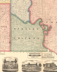 Heralds Prairie, Illinois 1871 Old Town Map Custom Print - White Co.