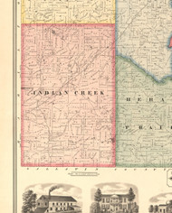 Indian Creek, Illinois 1871 Old Town Map Custom Print - White Co.
