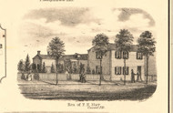 FE Hay Residence Carmi - White Co., Illinois 1871 Old Town Map Custom Print - White Co.