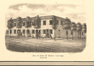 John Martin Residence Carmi - White Co., Illinois 1871 Old Town Map Custom Print - White Co.