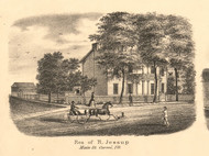 R Jessup Residence Carmi - White Co., Illinois 1871 Old Town Map Custom Print - White Co.