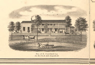 B Crawford Esq Residence Grayville - White Co., Illinois 1871 Old Town Map Custom Print - White Co.