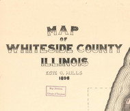 Title of Source Map - Whiteside Co., Illinois 1896 Old Town Map Custom Print - Whiteside Co.
