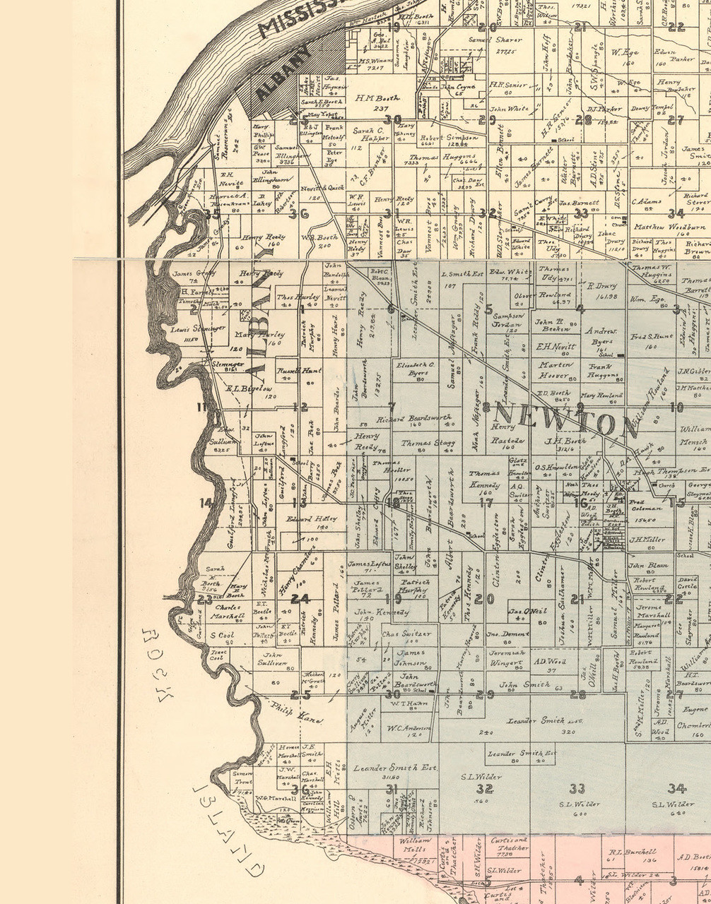 Albany, Illinois 1896 Old Town Map Custom Print Whiteside Co. OLD MAPS