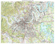 Nashville 1984 - Custom USGS Old Topo Map - Tennessee