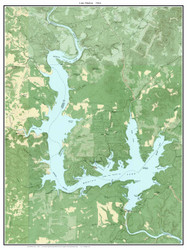 Medina Lake 1964 - Custom USGS Old Topo Map - Texas