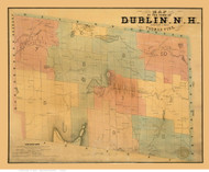 Dublin 1853 Fisk - Old Map Reprint - New Hampshire Towns Other