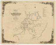 Lebanon 1852  - Old Map Reprint - New Hampshire Towns Other