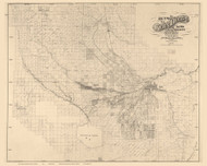 Kern County California 1896 - Old Map Reprint