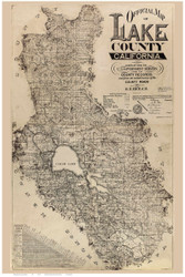 Lake County California 1892 - Old Map Reprint