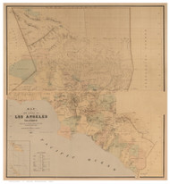 Los Angeles County California 1877 - Old Map Reprint