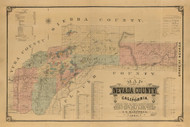 Nevada County California 1880 - Old Map Reprint