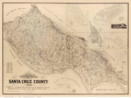 Santa Cruz County California 1889 - Old Map Reprint