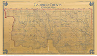 Larimer County Colorado 1900 - Old Map Reprint - DVL
