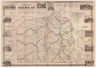 Adams County Pennsylvania 1858 Copy 3 - Old Map Reprint