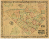 Berks County Pennsylvania 1854 - Old Map Reprint