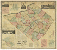 Berks County Pennsylvania 1860 - Old Map Reprint