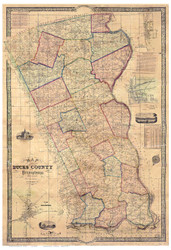 Bucks County Pennsylvania 1850 Copy 1 - Old Map Reprint