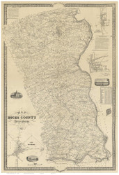 Bucks County Pennsylvania 1850 Copy 2 - Old Map Reprint