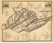 Centre County Pennsylvania 1861 - Old Map Reprint