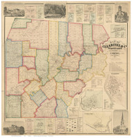 Clearfield County Pennsylvania 1866 - Old Map Reprint