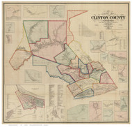 Clinton County Pennsylvania 1862 - Old Map Reprint
