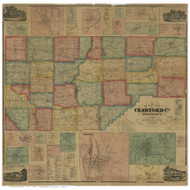 Crawford County Pennsylvania 1865 - Old Map Reprint