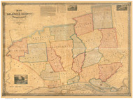 Delaware County Pennsylvania 1848 - Old Map Reprint