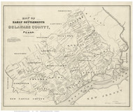 Delaware County Pennsylvania 1862 - Old Map Reprint