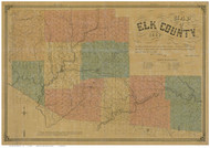 Elk County Pennsylvania 1855 Copy A - Old Map Reprint