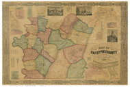 Fayette County Pennsylvania 1858 - Old Map Reprint