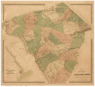 Lancaster County Pennsylvania 1842 - Old Map Reprint