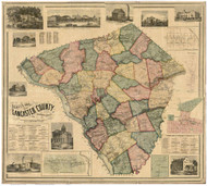 Lancaster County Pennsylvania 1855 - Old Map Reprint
