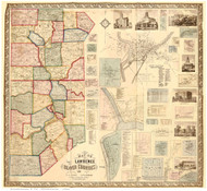 Lawrence & Beaver County Pennsylvania 1860 Copy 1 - Old Map Reprint