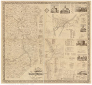 Lawrence & Beaver County Pennsylvania 1860 Copy 2 - Old Map Reprint