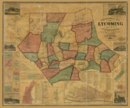 Lycoming County Pennsylvania 1861 - Old Map Reprint