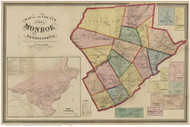 Monroe County Pennsylvania 1860 - Old Map Reprint