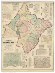 Pike County Pennsylvania 1872 - Old Map Reprint