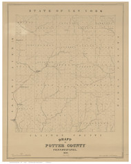Potter County Pennsylvania 1856 - Old Map Reprint
