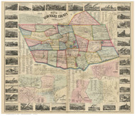 Schuylkill County Pennsylvania 1864 - Old Map Reprint