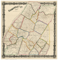 Somerset County Pennsylvania ca 1860 - Old Map Reprint