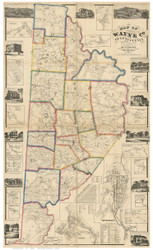 Wayne County Pennsylvania 1860 - Old Map Reprint