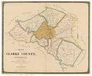 Clarke County 1898 Georgia - Old Map Reprint