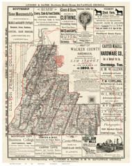 Walker County 1893 Georgia - Old Map Reprint